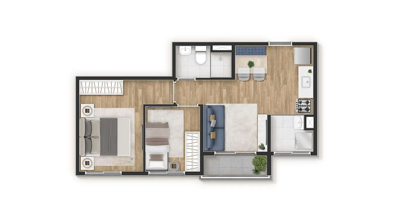 Planta oficial 40 m² - opção 1
