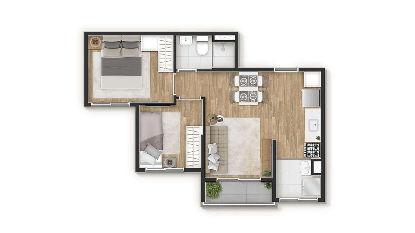 Planta oficial 40 m² - opção 2