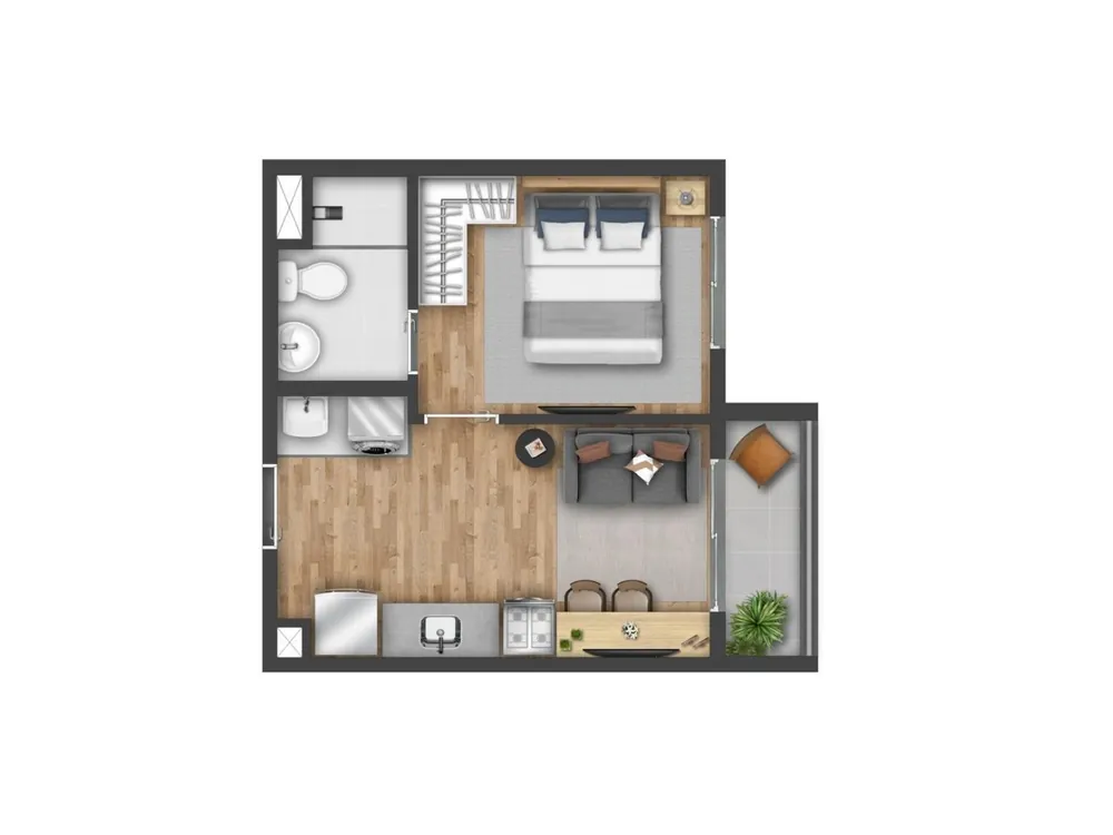 Planta 1 dorm - 27m2