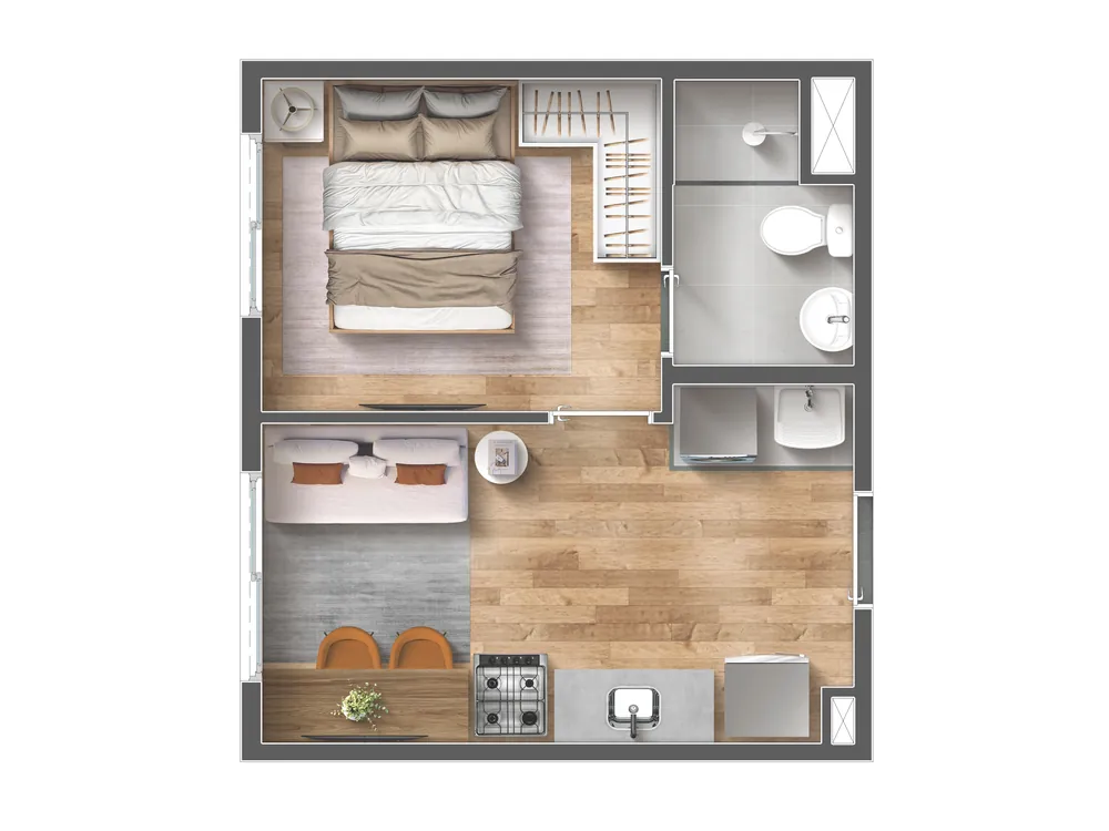 Planta 1 dorm - 24m2